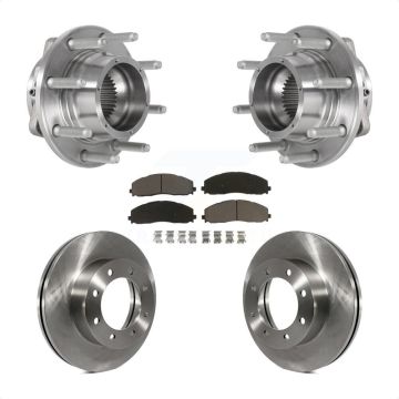 Front Hub Bearing Disc Brake Rotor Pads Kit For 2017-2022 Ford F-350 Super Duty F-250 4WD KBB-126397