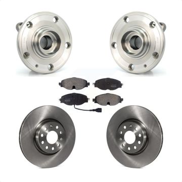 Front Hub Bearing Assembly Disc Brake Rotors And Pads Kit For Volkswagen Passat KBB-126410