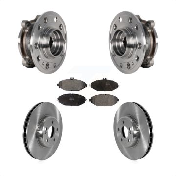Front Hub Bearing Brake Rotor Pads Kit For 15-20 Mercedes-Benz C300 Without Sport Package KBB-126415
