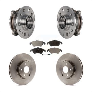 Front Hub Bearing Assembly Disc Brake Rotors And Pads Kit For 2017 Mercedes-Benz E400 AWD KBB-126418