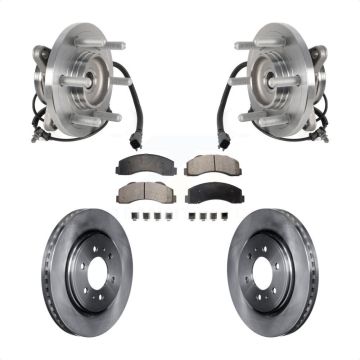 Front Hub Bearing Brake Rotor Pad Kit For 2015-2017 Ford Expedition Lincoln Navigator 4WD KBB-126419