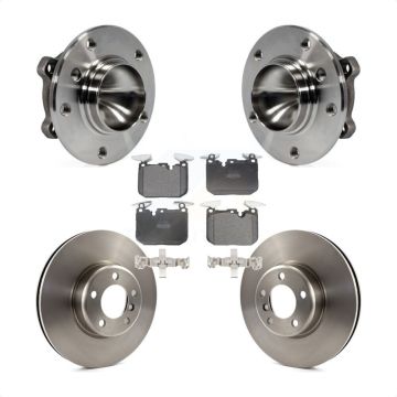 Front Hub Bearing Brake Rotor & Pad Kit For 2013 BMW 328i With 340mm Diameter KBB-126428