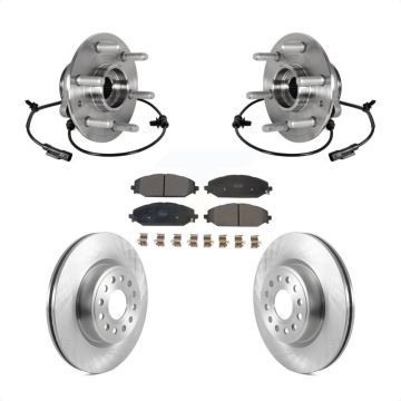 Front Hub Bearing Assembly Brake Rotor & Pads Kit For Ram 1500 Without 22" Factory Wheels KBB-126429