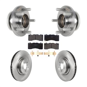 Front Hub Bearing Assembly Disc Brake Rotor & Pad Kit For Ford Mustang With Brembo Brakes KBB-126434