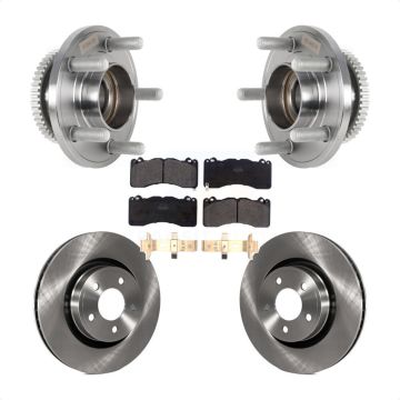 Front Hub Bearing Disc Brake Rotor & Pads Kit For 2015 Ford Mustang V6 With Brembo Brakes KBB-126436