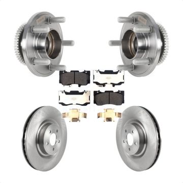Front Hub Bearing Assembly Disc Brake Rotors And Semi-Metallic Pads Kit For Ford Mustang KBB-126438