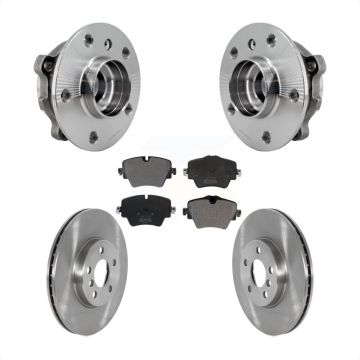 Front Hub Bearing Assembly Disc Brake Rotor & Pads Kit For Mini Cooper Countryman Clubman KBB-126443