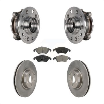 Front Hub Bearing Assembly Disc Brake Rotors And Pads Kit For 2017 Mercedes-Benz E400 AWD KBB-126445