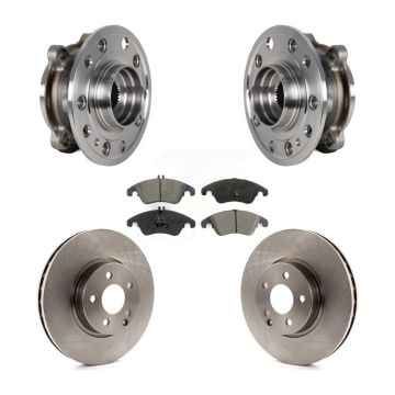 Front Hub Bearing Assembly Disc Brake Rotors And Pads Kit For 2017 Mercedes-Benz E400 AWD KBB-126446