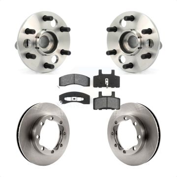 Front Hub Bearing Brake Rotor Pad Kit For 1994 Chevrolet K1500 Suburban With 8 Lug Wheels KBB-126454
