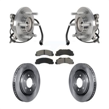 Front Hub Bearing Brake Rotor Pad Kit For 2015-2017 Ford Expedition Lincoln Navigator 4WD KBB-126455