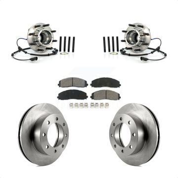 Front Hub Bearing Assembly Disc Brake Rotor & Pads Kit For 2013 Ford F-250 Super Duty 4WD KBB-126461