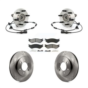 Front Hub Bearing Brake Rotor & Pad Kit For Lincoln Navigator 4WD with Coil front springs KBB-126468