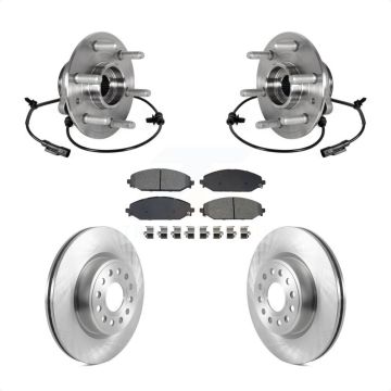 Front Hub Bearing Assembly Brake Rotor & Pads Kit For Ram 1500 Without 22" Factory Wheels KBB-126473