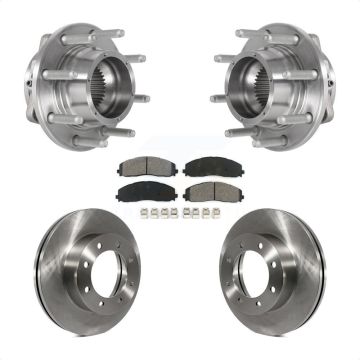 Front Hub Bearing Disc Brake Rotor Pads Kit For 2017-2022 Ford F-350 Super Duty F-250 4WD KBB-126474