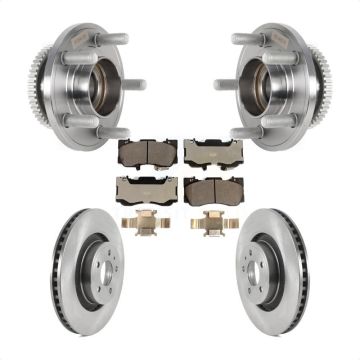 Front Hub Bearing Assembly Disc Brake Rotors And Ceramic Pads Kit For Ford Mustang KBB-126482