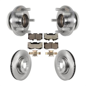 Front Hub Bearing Assembly Disc Brake Rotors And Ceramic Pads Kit For Ford Mustang KBB-126486