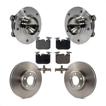 Front Hub Bearing Brake Rotor & Pad Kit For 2013 BMW 328i With 340mm Diameter KBB-126499
