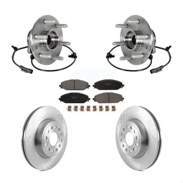 Front Hub Bearing Assembly Brake Rotor & Pads Kit For Ram 1500 Without 22" Factory Wheels KBB-126503