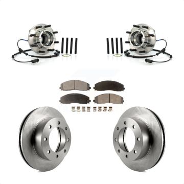 Front Hub Bearing Assembly Disc Brake Rotor & Pads Kit For 2013 Ford F-250 Super Duty 4WD KBB-126506