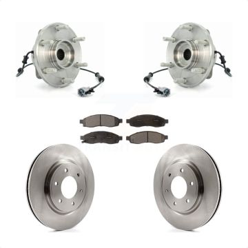 Front Hub Bearing Assembly Disc Brake Rotor And Pads Kit For 2007 Nissan TITAN From 04 07 KBB-126513