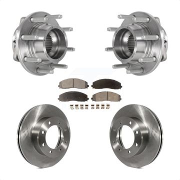 Front Hub Bearing Disc Brake Rotor Pads Kit For 2017-2022 Ford F-350 Super Duty F-250 4WD KBB-126522