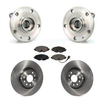 Front Hub Bearing Assembly Disc Brake Rotors And Ceramic Pads Kit For Volkswagen Passat KBB-126523