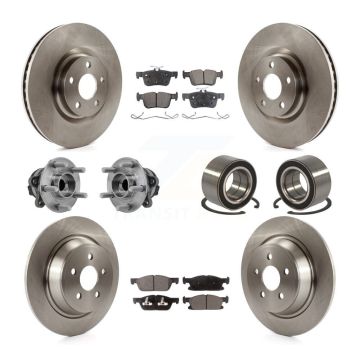 Front Rear Wheel Hub Bearing Disc Brake Rotors And Pads Kit (10Pc) For 2015 Ford Edge FWD KBB-126556