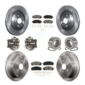 Front Rear Hub Bearing Assembly Disc Brake Rotor And Pad Kit (10Pc) For Toyota Highlander KBB-126564