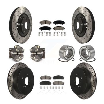 Front Rear Hub Bearing Coated Disc Brake Rotors And Pads Kit (10Pc) For Toyota Highlander KBB-126592