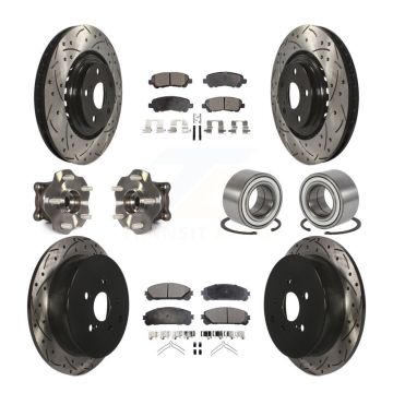 Front Rear Hub Bearing Coated Disc Brake Rotors And Pads Kit (10Pc) For Toyota Highlander KBB-126635