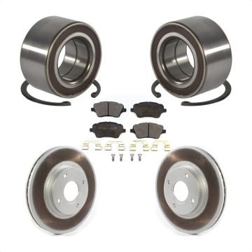 Front Wheel Bearing Coated Disc Brake Rotors And Pads Kit For 2014-2019 Ford Fiesta ST KBB-126738