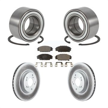 Front Wheel Bearing Coated Disc Brake Rotors And Pads Kit For 2002-2006 Acura RSX Type-S KBB-126740