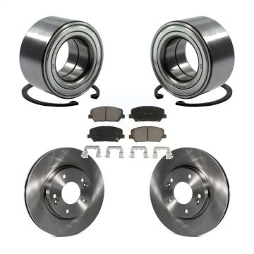Front Wheel Bearing Brake Rotor Pads Kit For 2014 Kia Forte LX Without 15" Factory Wheels KBB-126749