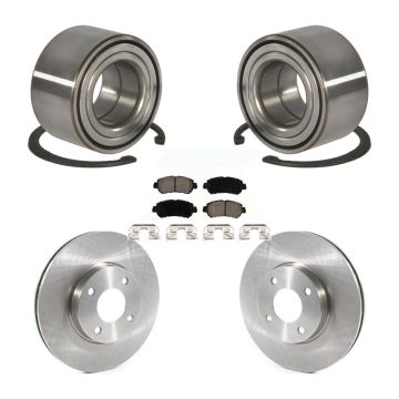Front Wheel Bearing Disc Brake Rotors And Ceramic Pads Kit For Nissan Kicks Versa KBB-126750