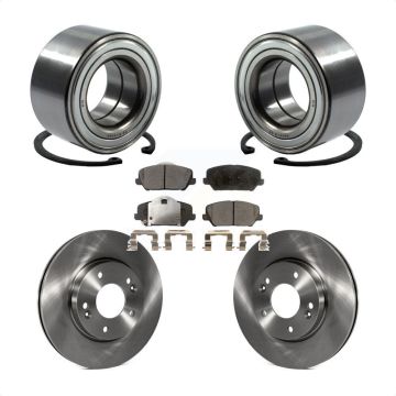 Front Wheel Bearing Brake Rotor Pads Kit For 2014 Kia Forte LX Without 15" Factory Wheels KBB-126762