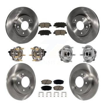 Front Rear Hub Bearing Brake Rotor Pads Kit (10Pc) For 17-19 Kia Soul Naturally Aspirated KBB-126773