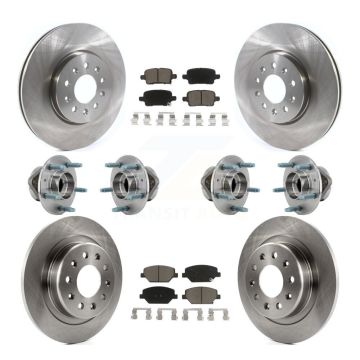 Front Rear Hub Bearing Disc Brake Rotor Pads Kit (10Pc) For Chevrolet Equinox GMC Terrain KBB-126777