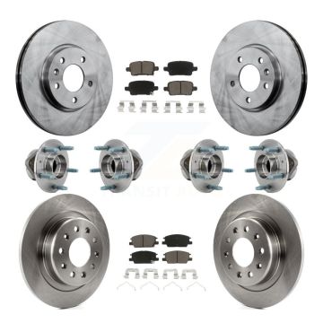 Front Rear Hub Bearing Disc Brake Rotor Pads Kit (10Pc) For Chevrolet Equinox GMC Terrain KBB-126778
