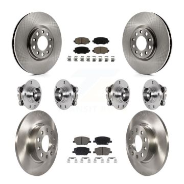 Front Rear Hub Bearings Disc Brake Rotors And Pads Kit (10Pc) For Jeep Renegade Fiat 500X KBB-126781