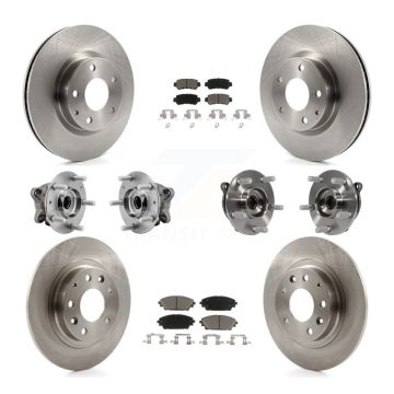 Front Rear Hub Bearing Disc Brake Rotors And Pads Kit (10Pc) For 2016-2018 Mazda CX-3 AWD KBB-126784