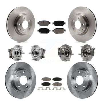 Front Rear Hub Bearing Disc Brake Rotors And Pads Kit (10Pc) For 2019-2021 Mazda CX-3 AWD KBB-126785