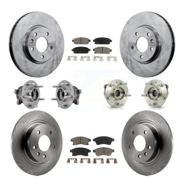 Front Rear Hub Bearings Disc Brake Rotors And Pads Kit (10Pc) For 2012-2013 Buick Verano KBB-126788