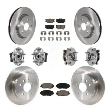 Front Rear Hub Bearings Disc Brake Rotors And Ceramic Pads Kit (10Pc) For Toyota Camry KBB-126798