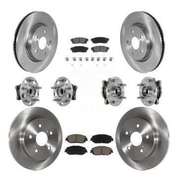 Front Rear Hub Bearing Brake Rotor And Pad Kit (10Pc) For Toyota Camry Lexus ES250 Avalon KBB-126799