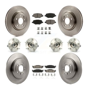 Front Rear Hub Bearing Brake Rotor Pads Kit (10Pc) For 15 Ford Explorer Limited/Sport/XLT KBB-126804