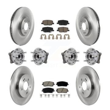 Front Rear Hub Bearing Brake Rotor Pads Kit (10Pc) For Hyundai Palisade Kia Telluride AWD KBB-126807