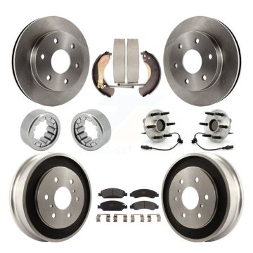 Front Rear Hub Bearings Disc Brake Rotors And Pads Shoes Kit (10Pc) For GMC Sierra 1500 KBB-126815