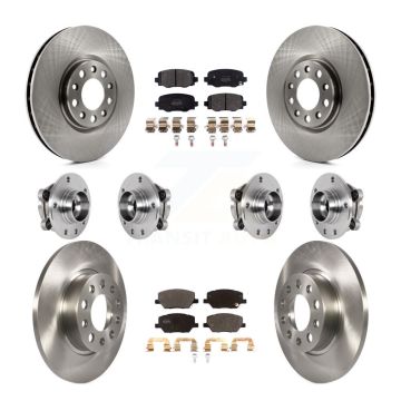 Front Rear Hub Bearings Disc Brake Rotors And Pads Kit (10Pc) For Jeep Renegade Fiat 500X KBB-126822