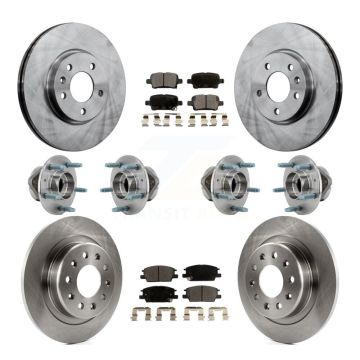 Front Rear Hub Bearing Disc Brake Rotor Pads Kit (10Pc) For Chevrolet Equinox GMC Terrain KBB-126833